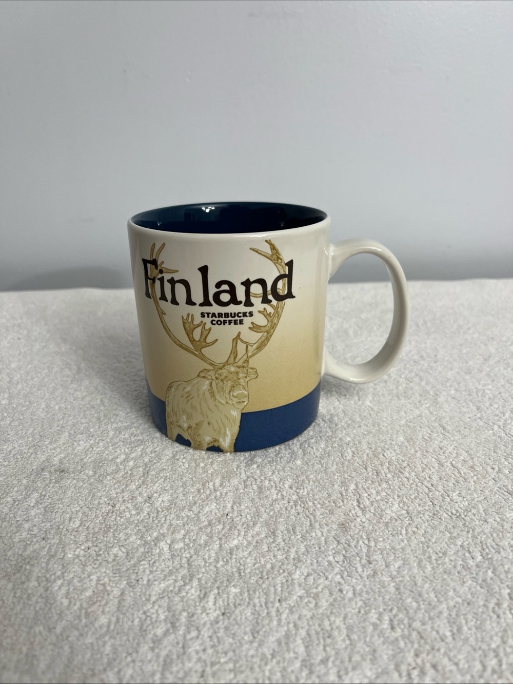 Starbucks Finland Global Icon City Collector Series Blue Mug Elk 16 fl oz 2014